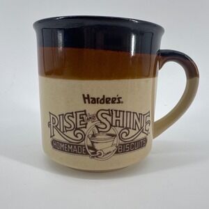 Hardee's Vintage 1989 Rise and Shine Biscuits Ceramic Brown Coffee Mug